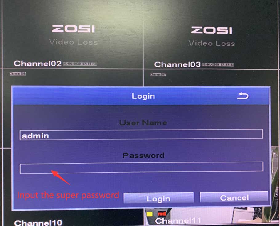 How to reset Password Zosi DVR NVR Poe All Model