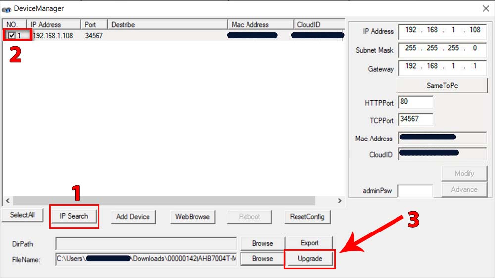 How to upgrade the firmware device NVR IPCAMERA SECURITY