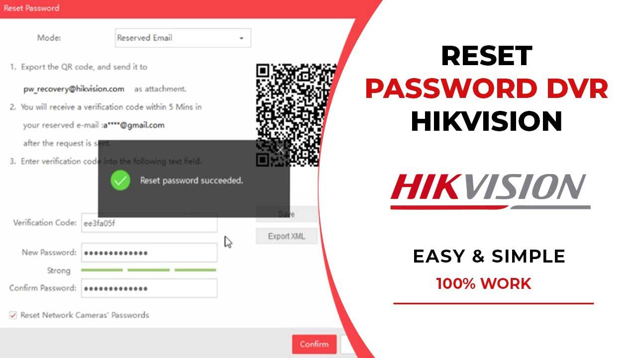 Hilook Hikvision Password Reset NVR/DVR/IPCAM NEW