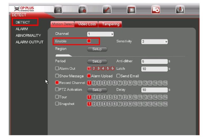 How to record for Motion Detection CP PLUS NVR IPCAMERA SECURITY