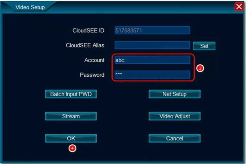 CloudSEE How to reset device password