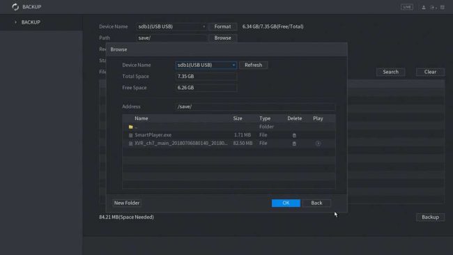 How to backup video files on Dahua NVR