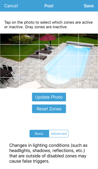 Activity Zones settings