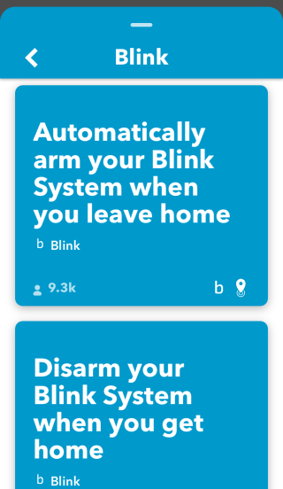 IFTTT arm blink screen