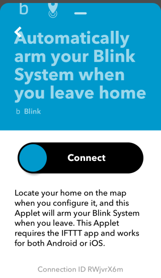 IFTTT turn on arm blink