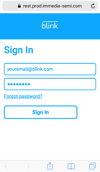 sign in using the same email and password as your Blink system